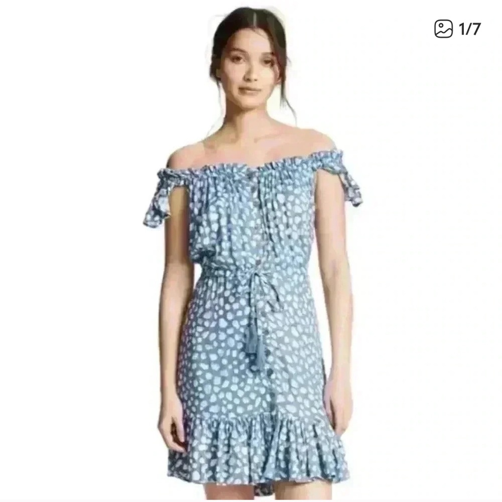 Tiare Hawaii Riviera Printed Button-Front Mini Dress